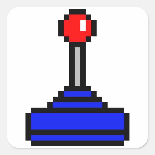 Sticker Carré Joystick 8 bits (Devant)