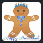 Sticker Carré Judaïque Hanoukka Gingerbread Homme Menorah<br><div class="desc">Vous regardez The Lee Hiller Photography Art and Designs Collection of Home and Office Decor, Apparel, Gifts and Objets de collection. Les designs incluent Lee Hiller Photography et Mixed Media Art numérique Collection. Vous pouvez voir sa photographie de Nature sur http://HikeOurPlanet.com/ et suivre son blog randonnée dans le Parc National...</div>