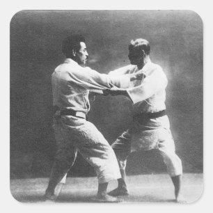 Sticker Carré Judo de Judoka Jigoro Kano Kyuzo Mifue de Japonais