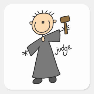 Sticker Carré Juge Stick Figure