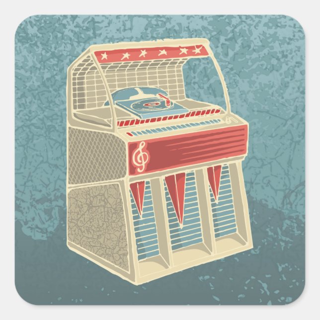 Sticker Carré Juke-box (Devant)