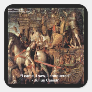 Sticker Carré Julius César "J'ai conquis" Citation Cadeaux & Tee