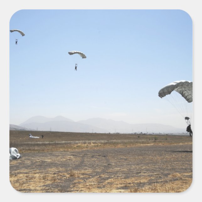 Sticker Carré Jumeaux de parachute libre (Devant)