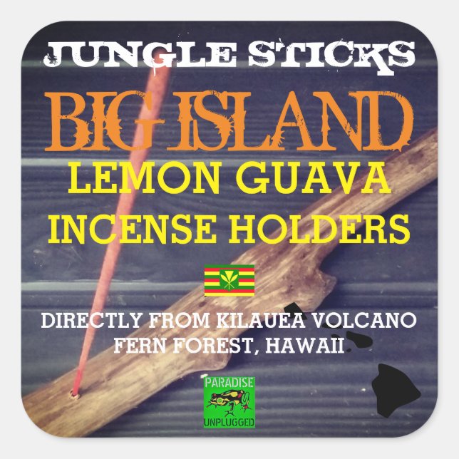 STICKER CARRÉ JUNGLE STICKS LEMON GUAVA TITULAIRES D'INCENDIES (Devant)