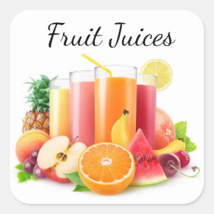 Sticker Carré Jus de fruit frais