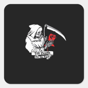 Sticker Carré Jusqu'à ce que la mort nous sépare – Amour de Fauc