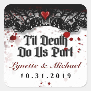 Sticker Carré Jusqu'au mariage carré de Halloween d'éclaboussure