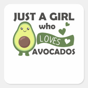 Sticker Carré Just A Girl's Avocado adore Sweet Avocado