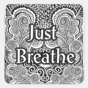 Sticker Carré Just Breathe - Calmer Mandala Inspiré