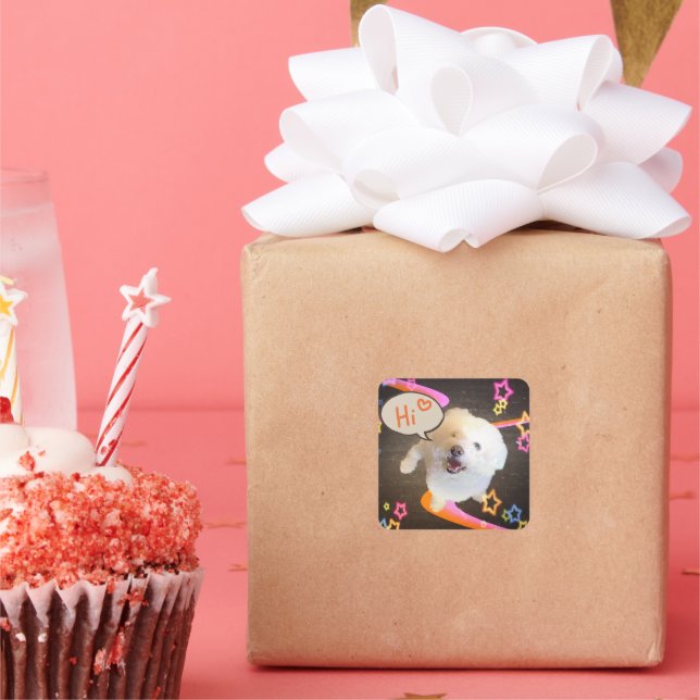 Sticker Carré Just Saying "Hi"  (Fête)