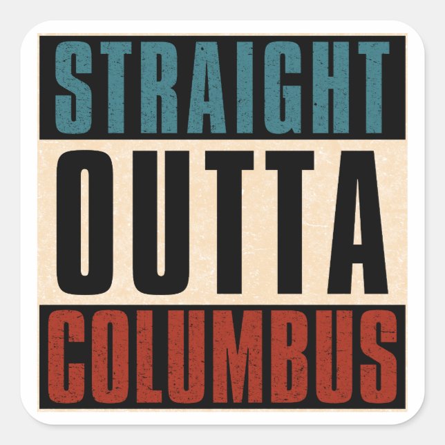 Sticker Carré Juste devant Columbus Ohio OH USA (Devant)
