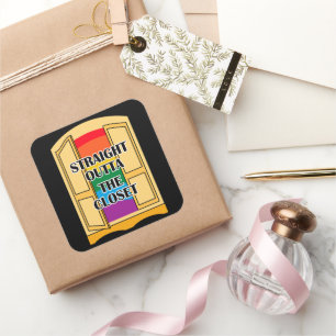 Sticker Carré Juste En Dehors Du Closet