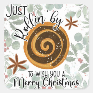 Sticker Carré juste Rollin by pour vous souhaiter un joyeux Noël