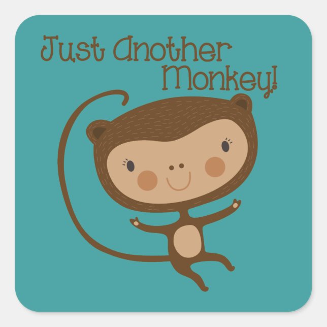 Sticker Carré Juste un autre singe (Devant)