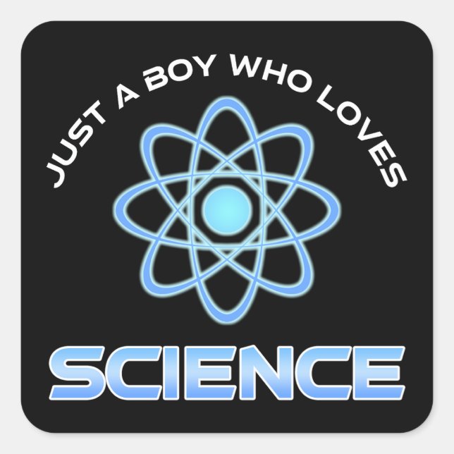 Sticker Carré Juste un garçon qui aime la science (Devant)