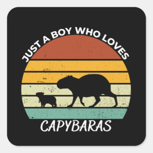 Sticker Carré Juste un garçon qui aime les capybaras