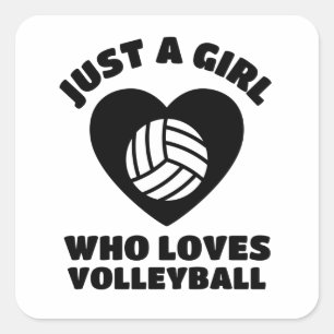 Sticker Carré Juste une fille qui aime le volley-ball