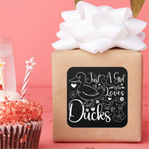 Sticker Carré Juste Une Fille Qui Aime Les Canards Mignons Propr