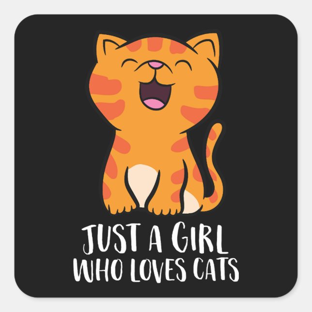 Sticker Carré Juste une fille qui aime les chats Pullover (Devant)