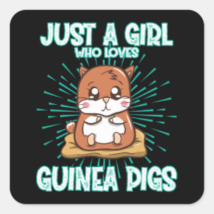 Sticker Carré Juste Une Fille Qui Aime Les Cochons De Guinée