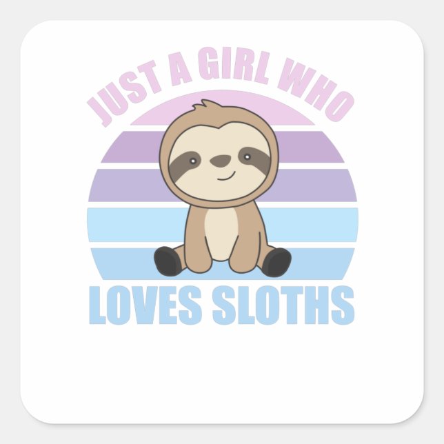 Sticker Carré Juste une fille qui aime les mignons animaux de Sl (Devant)