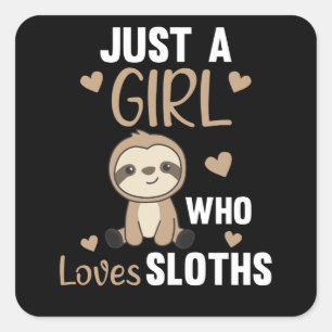 Sticker Carré Juste une fille qui aime les mignons animaux de Sl