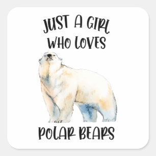 Sticker Carré Juste Une Fille Qui Aime Les Ours Polaires Animal