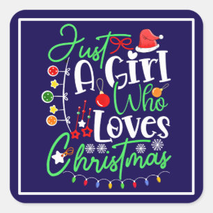 Sticker Carré Juste une fille qui aime Noël-64714