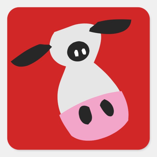 Sticker Carré Juste une vache (Devant)