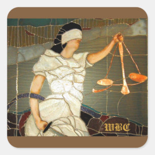Sticker Carré Justice des dame majestueuse en verre tendu