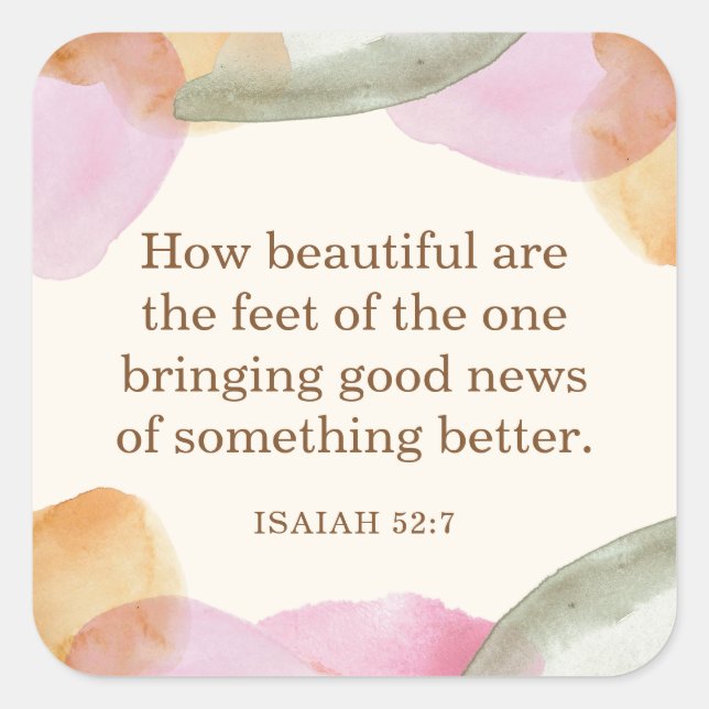 Sticker Carré JW Pioneer Don, Isaïe 52:7 | JW (Devant)