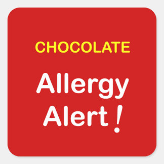 Sticker Carré k1 - Alerte allergique - CHOCOLAT.