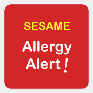 Sticker Carré k7 - Alerte d'allergie - SÉSAME