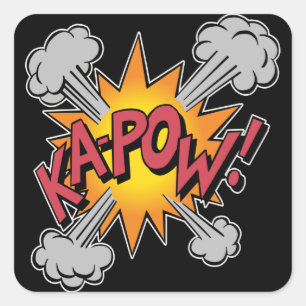 Sticker Carré KA-POW ! Graphique de bandes dessinées