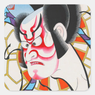 Sticker Carré kabuki maquillage traditionnel japonais cool tadam