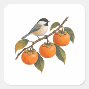 Sticker Carré Kakines et un oiseau chanteur