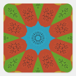 Sticker Carré Kaleidoscope Bloom Une Vibrante couleur d'impressi
