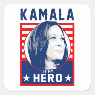 Sticker Carré Kamala est mon héros