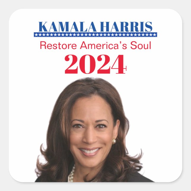 Sticker Carré Kamala Harris (Devant)