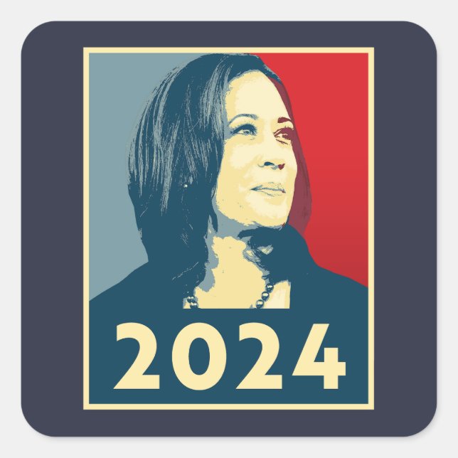 Sticker Carré Kamala Harris 2024 (Devant)