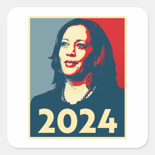 Sticker Carré Kamala Harris 2024 (Devant)