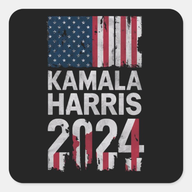 STICKER CARRÉ KAMALA HARRIS 2024 (Devant)