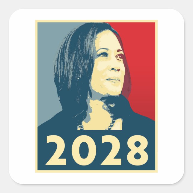 Sticker Carré Kamala Harris 2028 Hope (Devant)