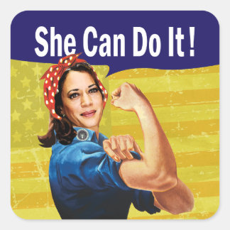 Sticker Carré Kamala Harris Elle Peut Le Faire !