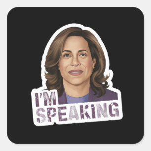 Sticker Carré Kamala Harris Je Parle, Citation De Débat Historiq