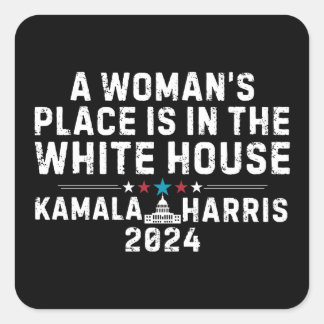Sticker Carré Kamala Harris La place de la femme est à la Maison