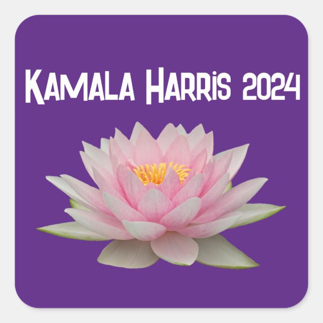 Sticker Carré Kamala Harris Lotus 2024 (Devant)