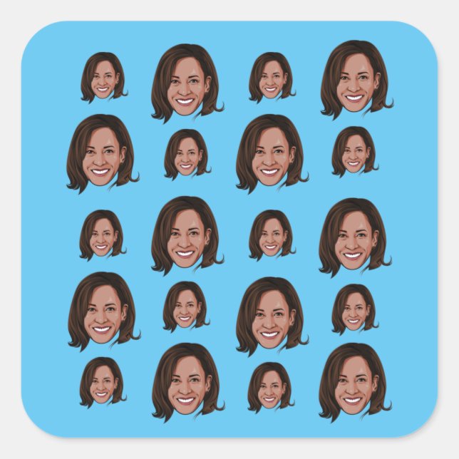 Sticker Carré Kamala Harris Motif (Devant)