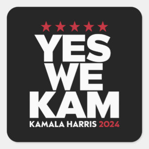 Sticker Carré Kamala Harris Oui Nous Kam pour le président améri