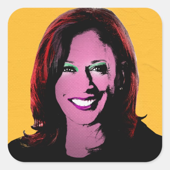 Sticker Carré Kamala Harris Pop Art (Devant)